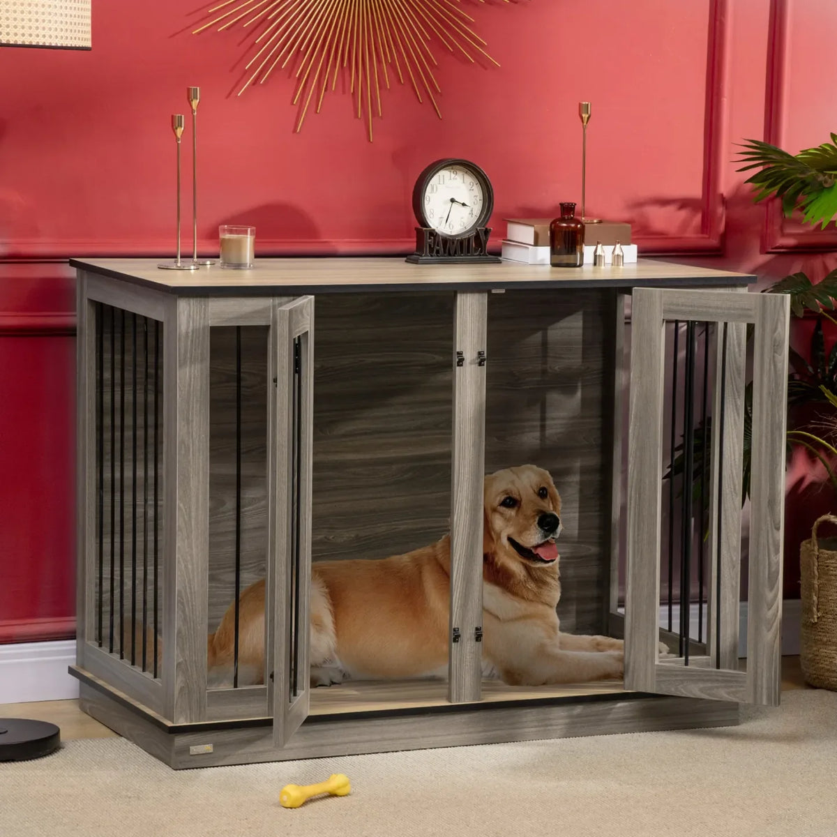 2026 PawHut dog cage Side table 2-in-1 with partition lockable