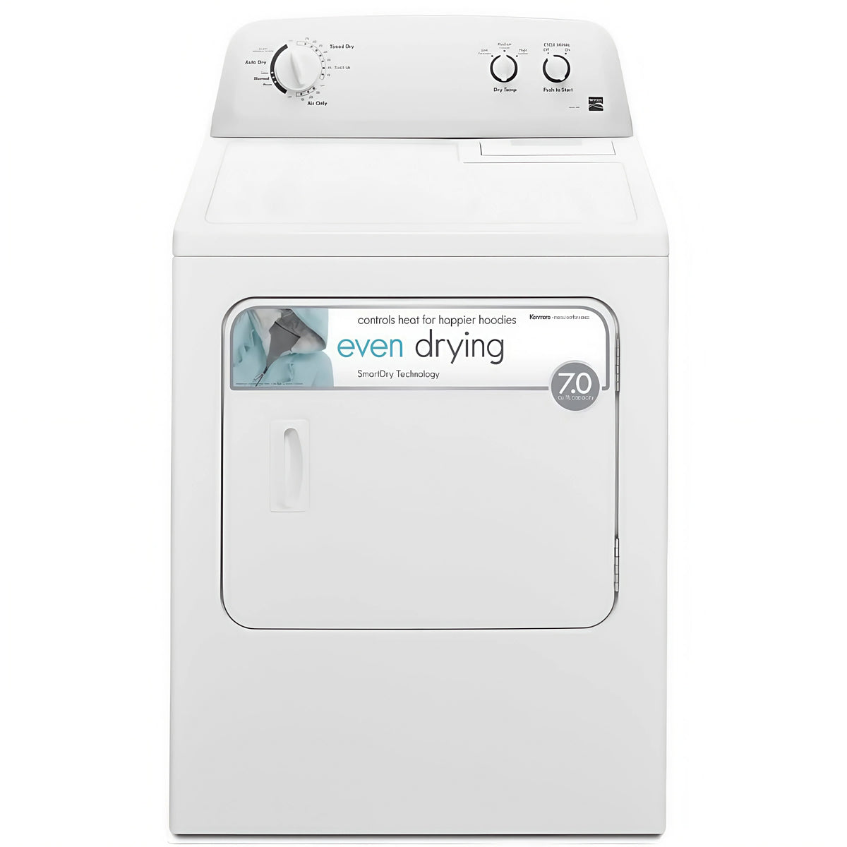 2026 Electric dryer Kenmore 74 cm (29") front load with anti-frishing protection and total capacity of 198 litres (7 ft3), wh