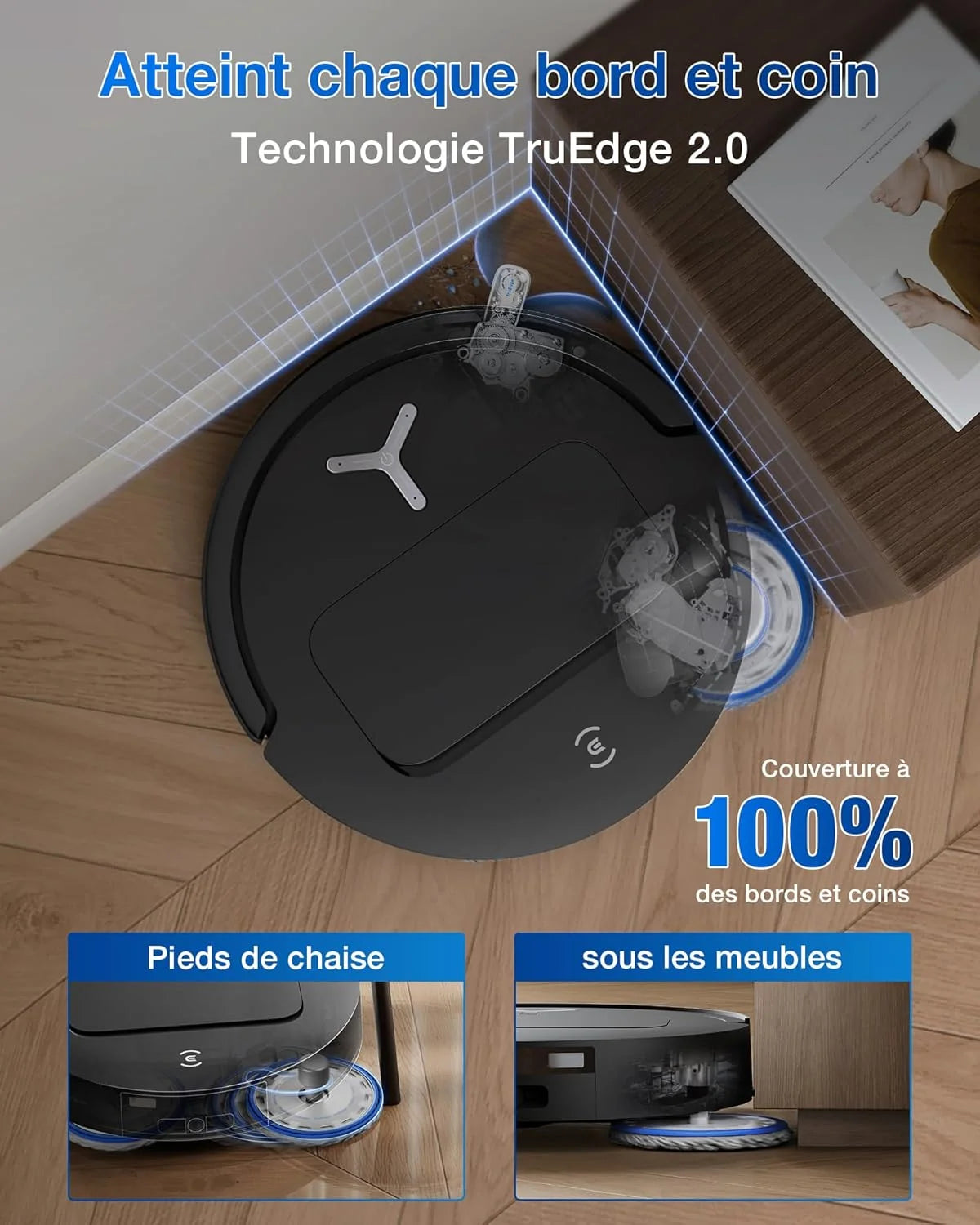 2026 ECOVACS T50 Omni Aspirator Robot with Station, Power 15000Pa improved by T30 Pro Omni, Side brush and extended serpillar