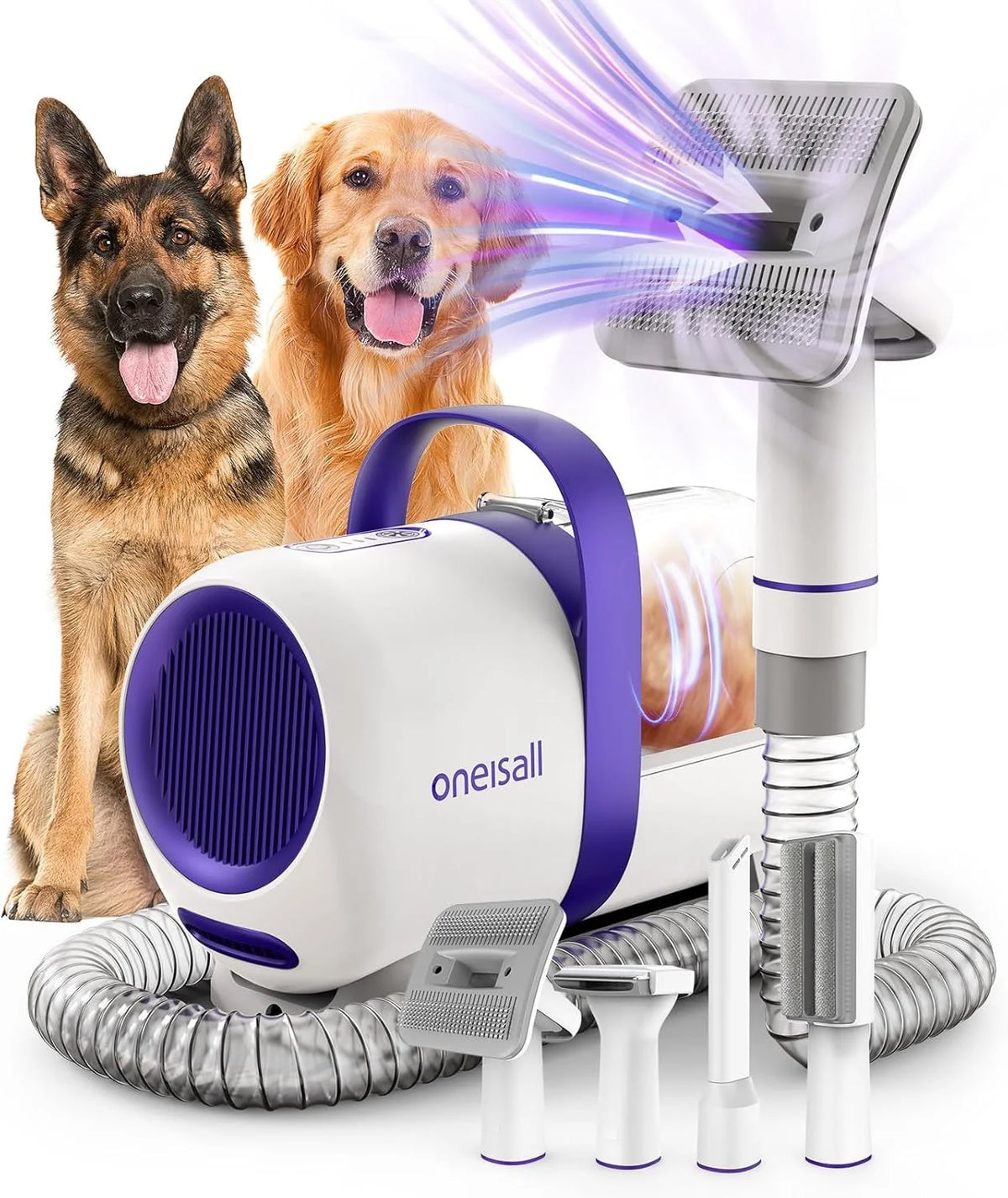2026 oneisall dog vacuum cleaner with brush, super suction power with 12000Pa, pet hair vacuum cleaner from the brush with on