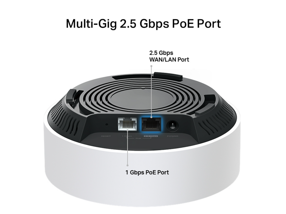 TP-Link Deco AX3000 PoE Mesh WiFi(Deco X50-PoE), Ceiling/Wall-Mountable WiFi 6 Mesh, Replacing WiFi Router, Access Point and Range Extender, PoE-Powered, 2 PoE Ports(1 x 2.5G, 1 x Gigabit), 1-Pack