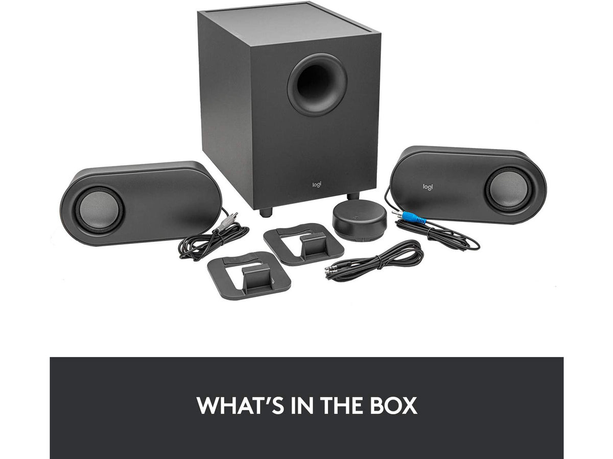 Logitech Z407 Bluetooth Computer Speakers with Subwoofer and Wireless Control, Immersive Sound, Premium Audio with Multiple Inputs, USB Speakers