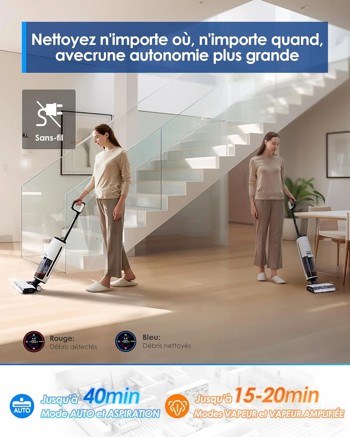 2026 Tineco Floor One S7 Steam Cordless Floor Washer and Steam Mop for Hard Floors