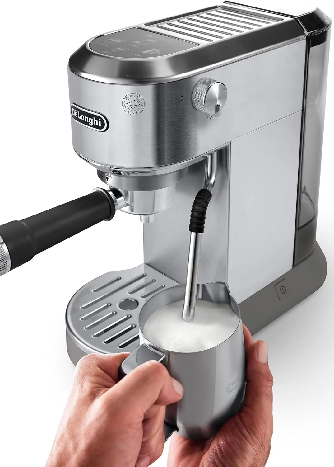 2026 De'Longhi Dedica – Stainless steel pump coffee maker for ground or individual coffee, espresso and cappuccino, 1.3 litre