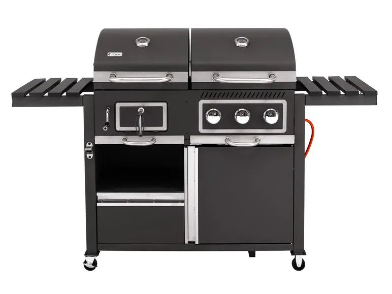 2026 tepro coal-gas grill “Toronto Kombi”, 8.7 kW power, 3 stainless steel burners, 2 shelfs