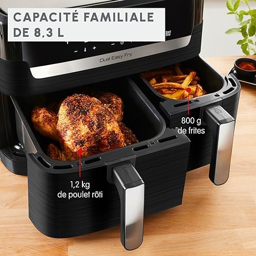 2026 Moulinex air fryer two compartments, very large capacity 11L, 10 people, 7 Automatic programs, oil-free fryer, Digital t