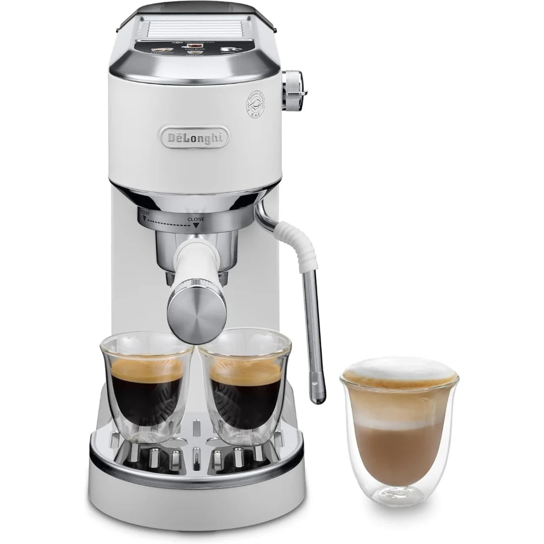 2026 De'Longhi Dedica – Stainless steel pump coffee maker for ground or individual coffee, espresso and cappuccino, 1.3 litre