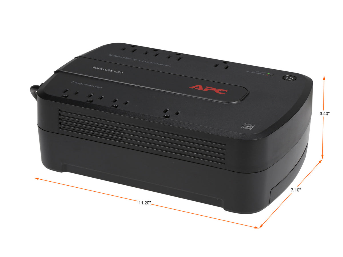 APC BE650G1 Back-UPS 650 VA 8-outlet 340 Joules Surge Energy Rating Data Line Protection -Uninterruptible Power Supply (UPS) (Replaces BE650G)