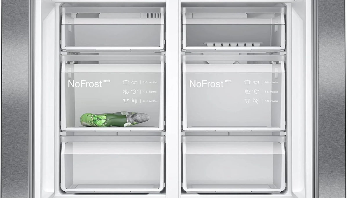 2026 SIEMENS KF96NVPEA iQ300 multi-door refrigerator, 183 x 91 cm, 405 L cooling & 200 L freezing, hyperFresh longer freshnes