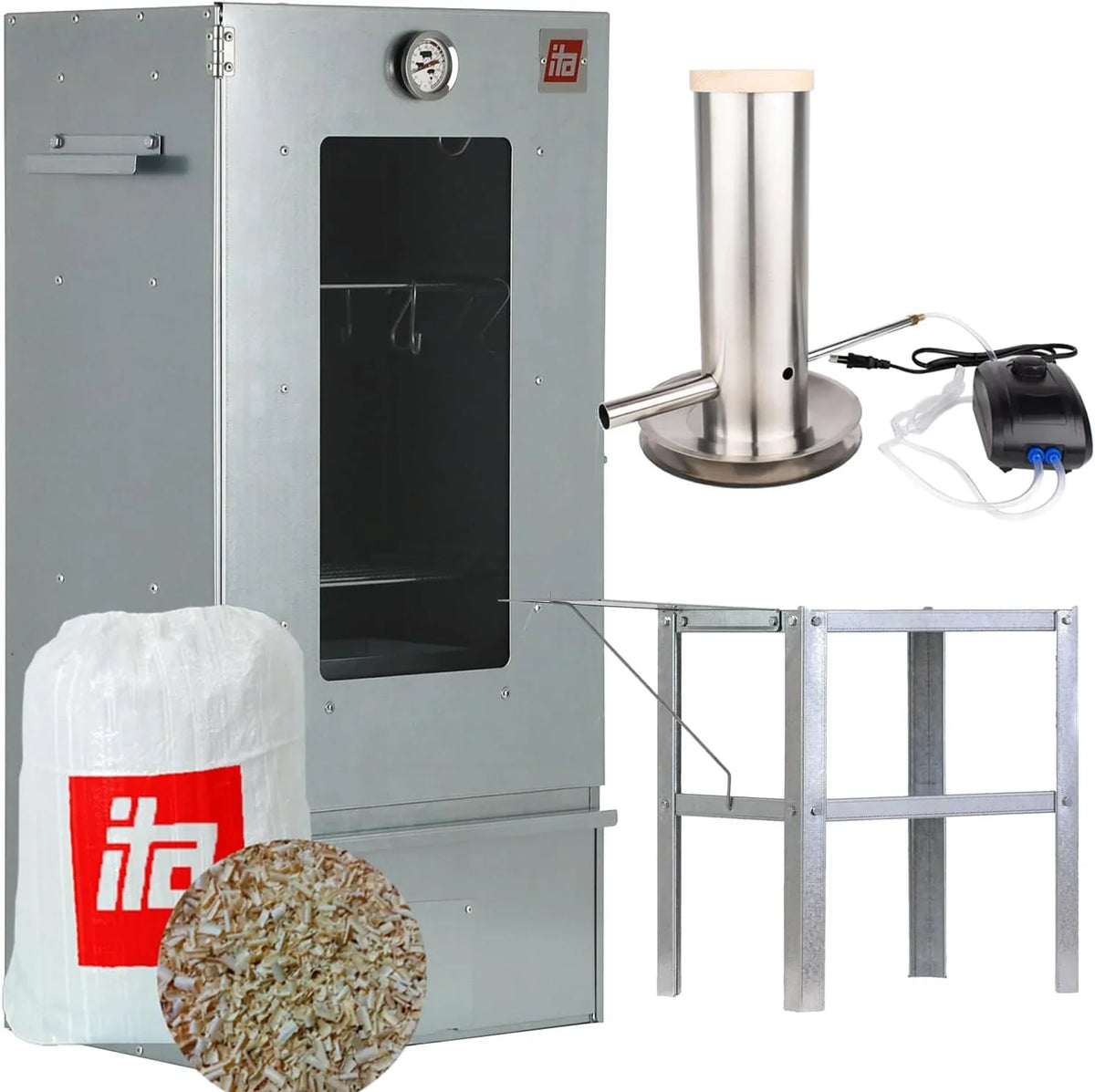 2026 ITA Warming cabinet 7000 with smoke generator and thermometer 81 cm(Grey/Silver)