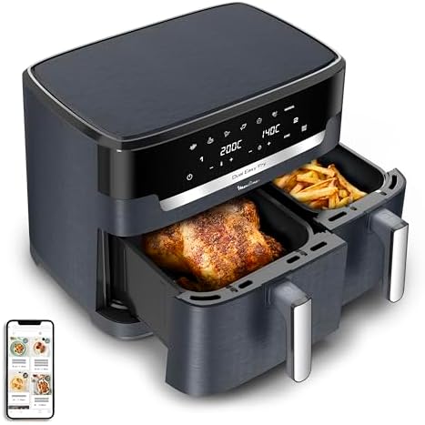 2026 Moulinex air fryer two compartments, very large capacity 11L, 10 people, 7 Automatic programs, oil-free fryer, Digital t