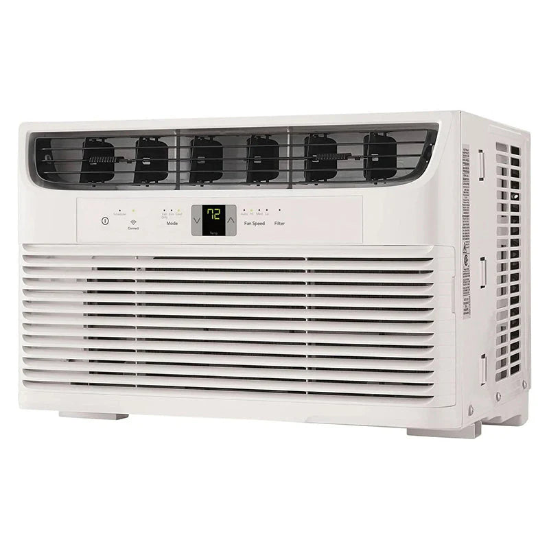 8,000 BTU Window Air Conditioner with WiFi & Remote, Multi-Speed, Eco Mode, White