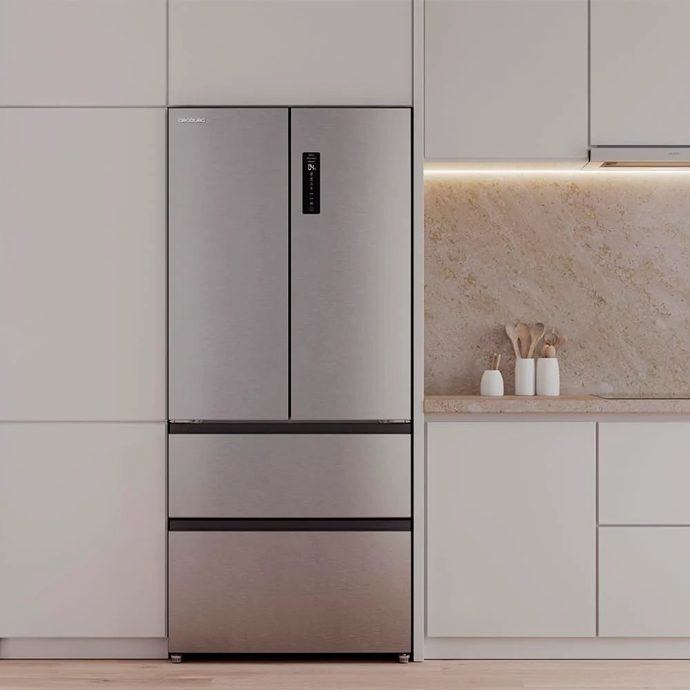 2026 Cecotec Fridge French door of 4 Doors Semi-Integrable 458L Total No Frost Bolero CoolMarket F2D 458 SBI Stainless E, Hei