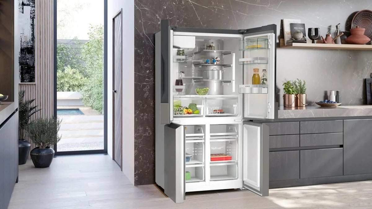 2026 SIEMENS KF96NVPEA iQ300 multi-door refrigerator, 183 x 91 cm, 405 L cooling & 200 L freezing, hyperFresh longer freshnes