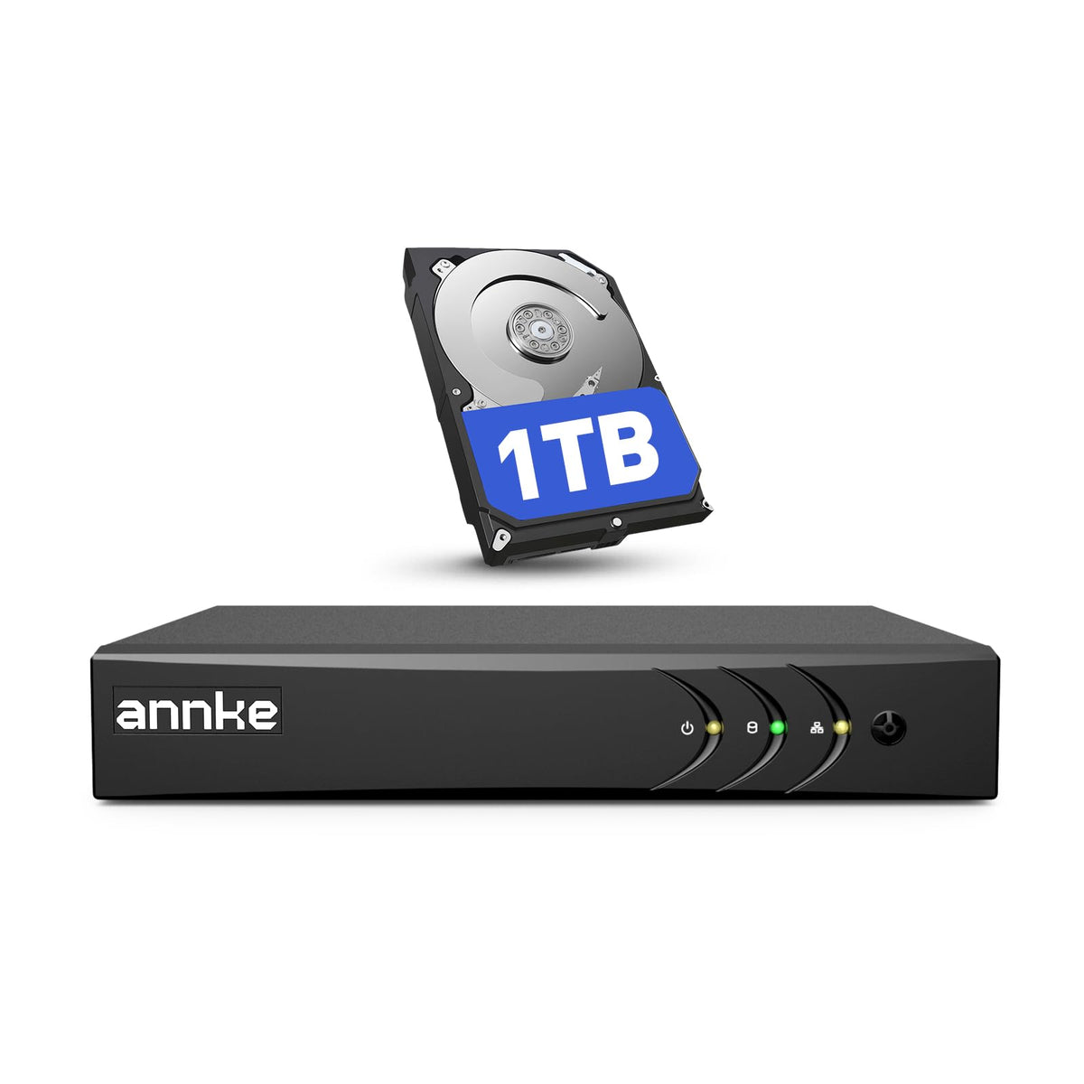 ANNKE 8CH 3K Lite H.265+ Security Digital Video Recorder, 1TB Hard Drive Hybrid 5-in-1 Surveillance DVR, Human & Vehicle Detection, Supports 8CH Analog and 2 IP Cameras for 24/7 Home Business CCTV