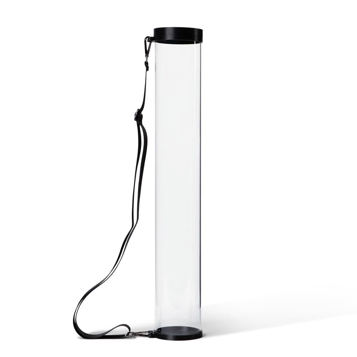 Clear Poster Tube with Strap for Concerts & Festivals, Wide-Diameter Polycarbonate, 3.75" Inner Diameter, 25" Length, Fits 6-8 Prints
