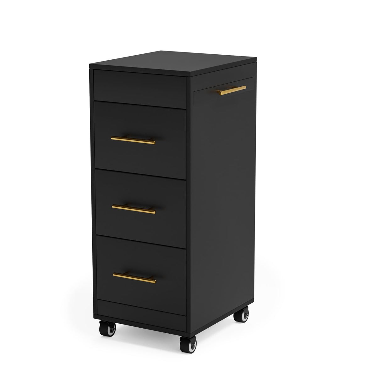 Salon Trolley Cart with Wheels, 3-Drawer Rolling Hair Styling Station, Mobile Beauty Trolley with Hot Tools Holder, Storage for Salon, Barbershop, Spa & Tattoo, Black