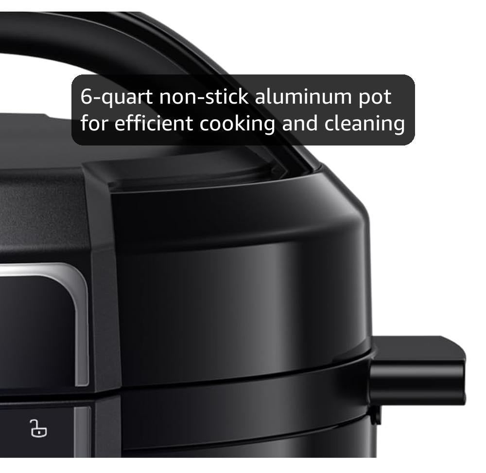 COMFEE' 12-in-1 Electric Pressure Cooker, 6 Quarts, Nonstick Pot 6QT, 12 menus, 9 cookers in one, 24H timer, Ceramic inner pot, built in safety features