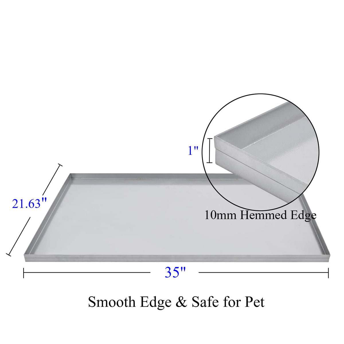 41x27.38x1 Replacement Tray for Dog Crate, Galvanized, Chew-Proof and Crack-Proof Dog Kennel Tray Replacement
