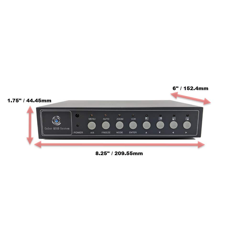 CCTV Camera Pros VM-Q401A CCTV BNC Color Quad Processor | Analog Security Camera Mux | Video Screen Splitter | 4 Channel Multiplexer