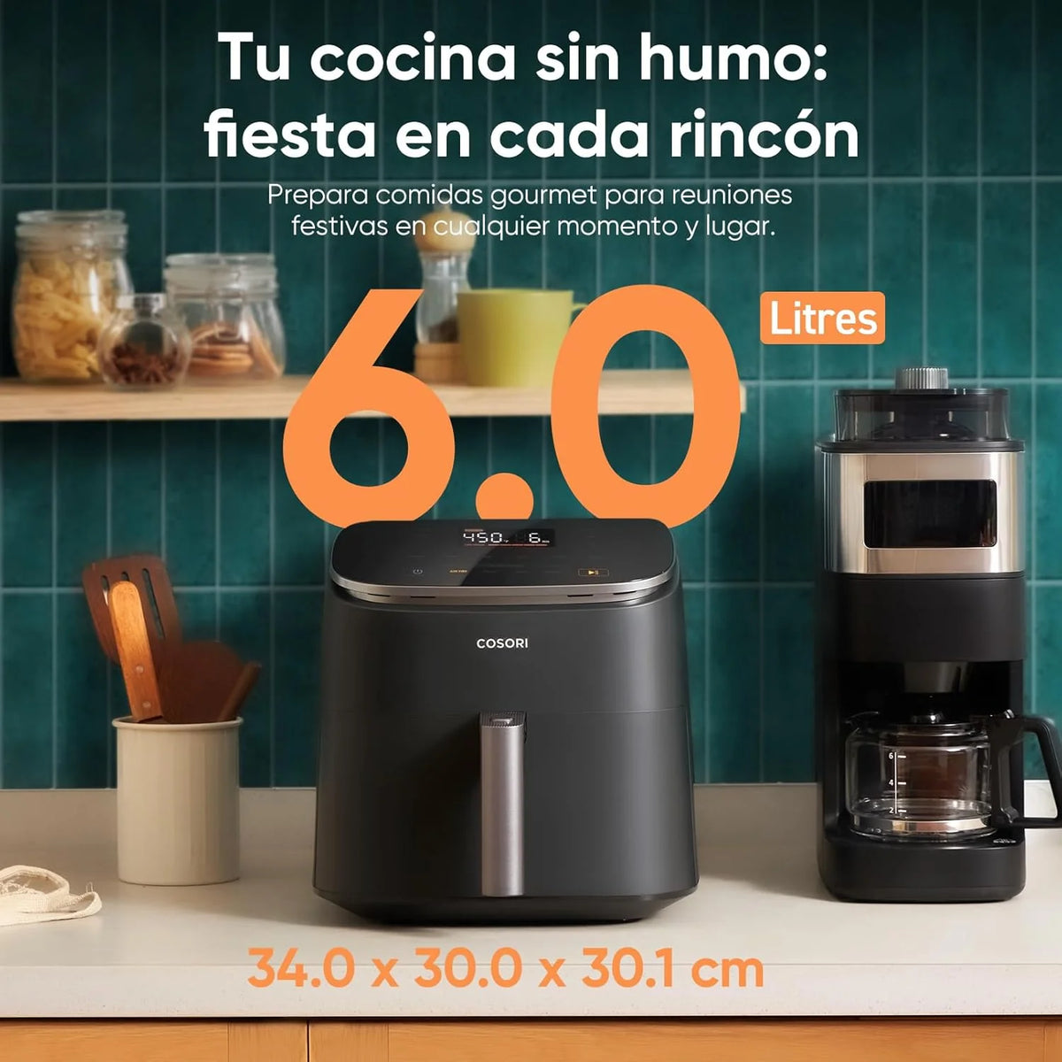 2026 Cosori Turbo Blaze 6L Air Fryer, 30°C–230°C, 27 dB