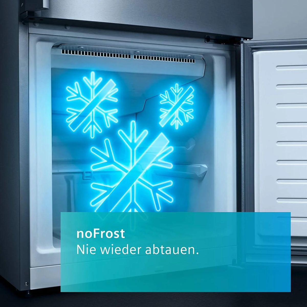 2026 SIEMENS KF96NVPEA iQ300 multi-door refrigerator, 183 x 91 cm, 405 L cooling & 200 L freezing, hyperFresh longer freshnes