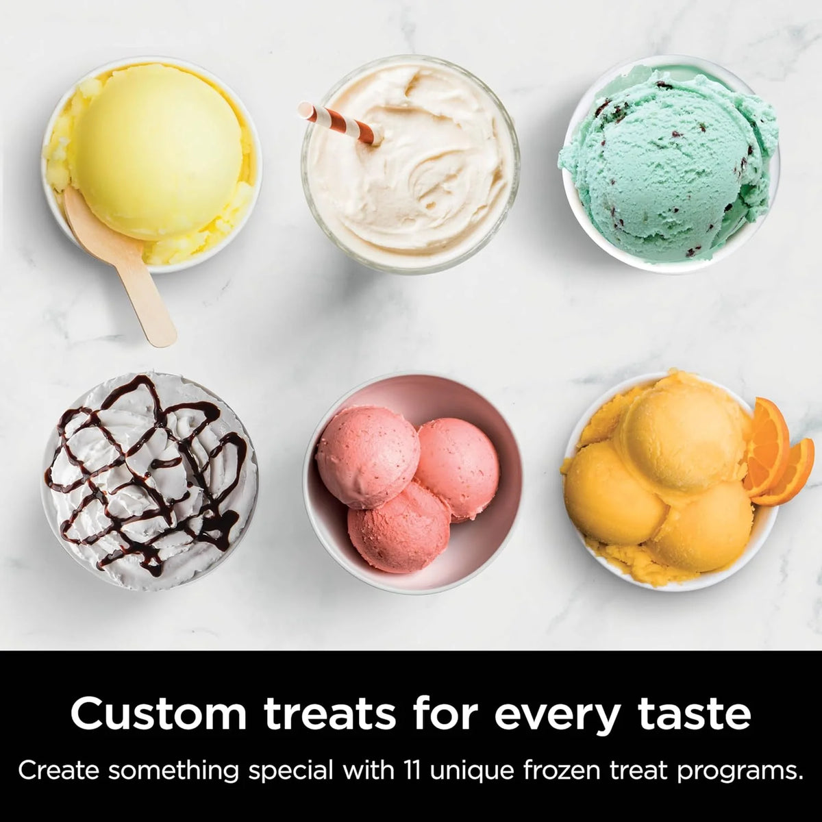 7-in-1 Ice Cream Maker with 2 Pint Containers and Lids, Compact, Silver
