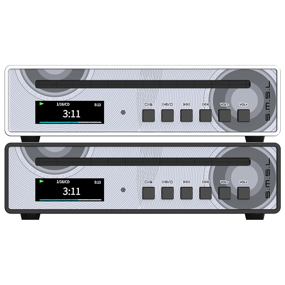 SMSL PL100PRO CD Player,RCA/Optical/Coaxial/XLR Balanced/3.5+4.4mm Headphone Output,200mW 32Ω,2*CS43131 High-End DAC Chips,Compatible with CD-R/CD-RW/MP3 Discs,Lossless MQA Playback