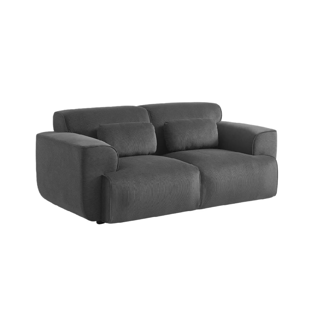 2026 2 seater sofa in anthracite grey ribbed velvet – modern and comfortable style