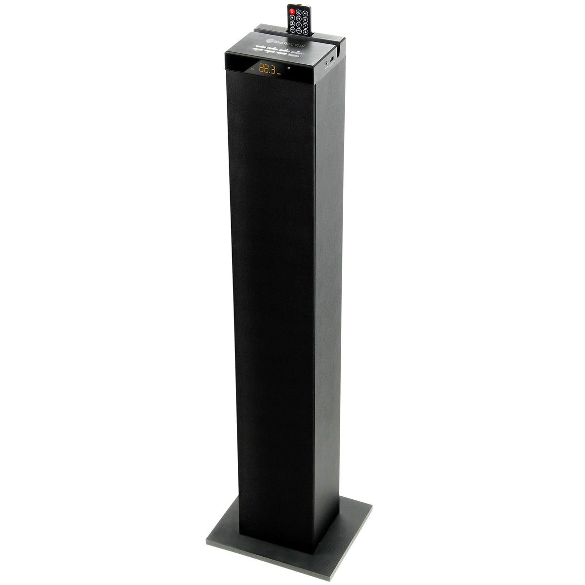 GOgroove Bluetooth Tower Speaker with Subwoofer Built in - Floorstanding Home Speaker with Powerful Bass and Dual Drivers, 120W Peak Power, MP3 3.5mm Aux, USB 2.0 Port Flash Drive, FM Radio (Single)