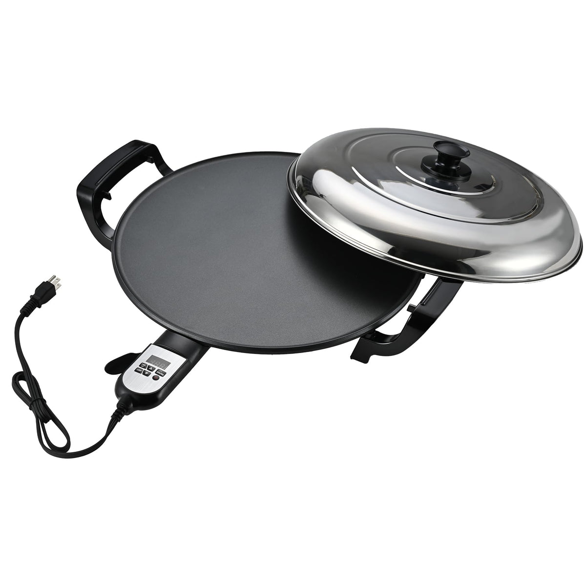 18.5" Electric Griddle for Teff Pancakes, Injera, Anjero, Crepe, Lefse, Mogogo & Mitad - Adjustable Digital Heat Control, Even Heat Distribution, Non-Stick Surface