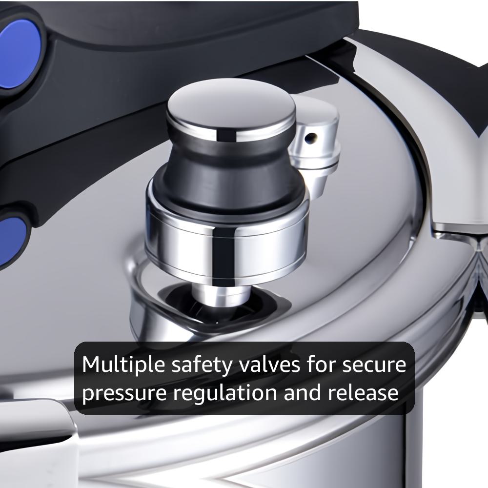 KOBACH 8QT Stainless Steel Pressure Cooker, Olla de presion, Cooking Pressure Cooker, Compatible with Induction and Gas Stovetops, Dishwasher Safe, One-Hand Opening Design