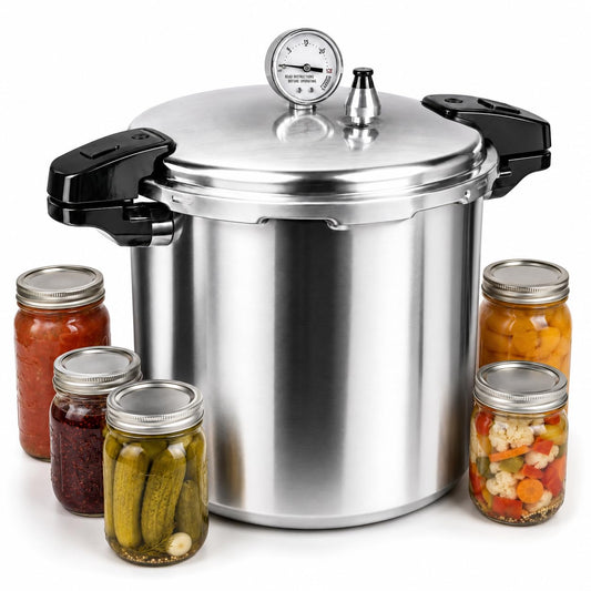 24 qt Pressure Canner,Canning Pressure Cooker with Gauge,14.5PSI,Large Capacity Aluminum Pressure Canners for Compatibility Gas and Induction Cooktops