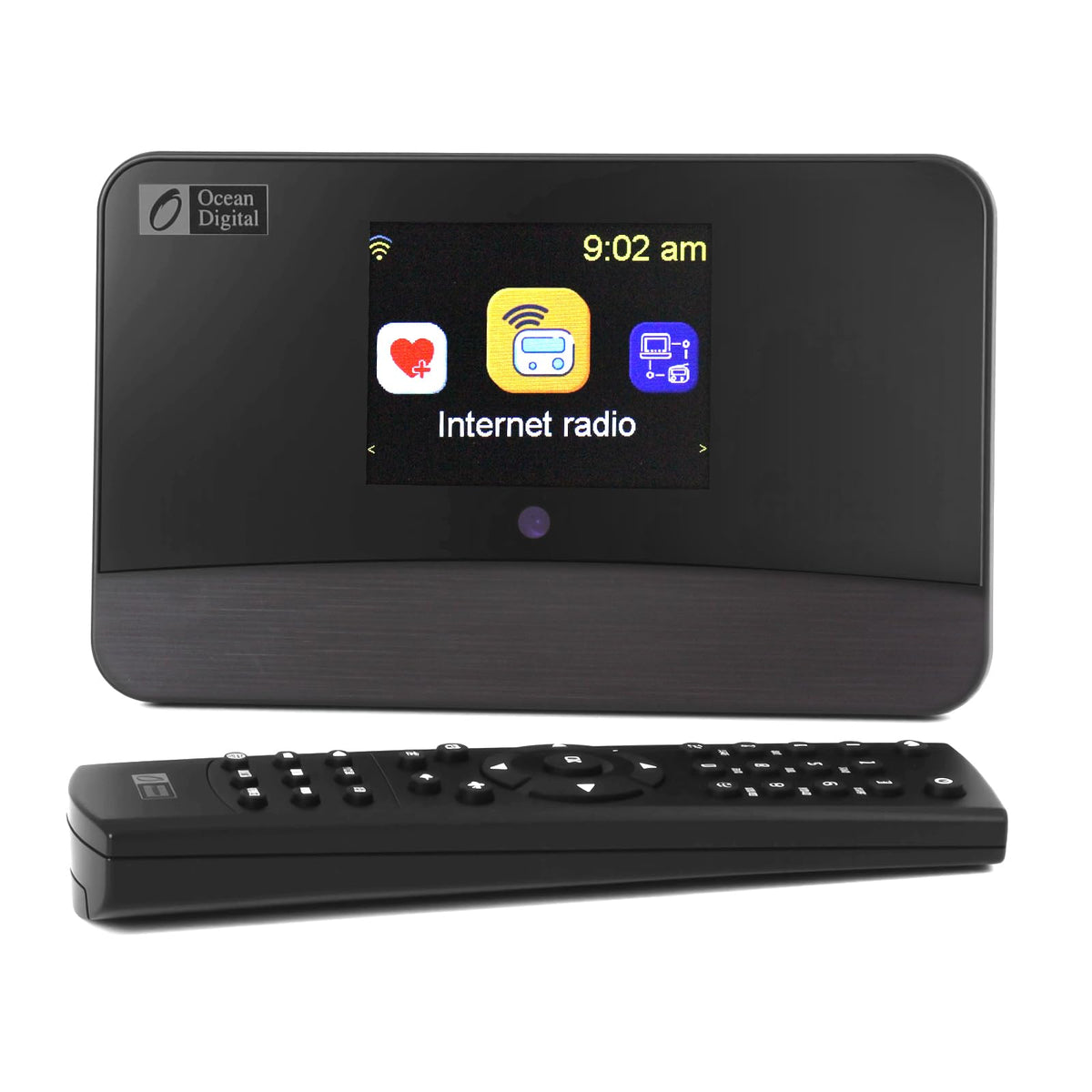 Ocean Digital WR-03M Internet Radio Receiver (No Built-in Speaker) with Bluetooth, FM, Wi-Fi, LAN, Optical & Line Out, UPnP/DLNA Streaming, Alarm Clock, Podcasts HiFi Component for Home Audio System