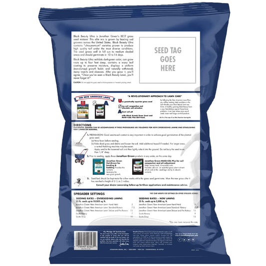 Jonathan Green Black Beauty Ultra Grass Seed - 25 lb Drought Tolerant Blend, For Sun & Shade Areas