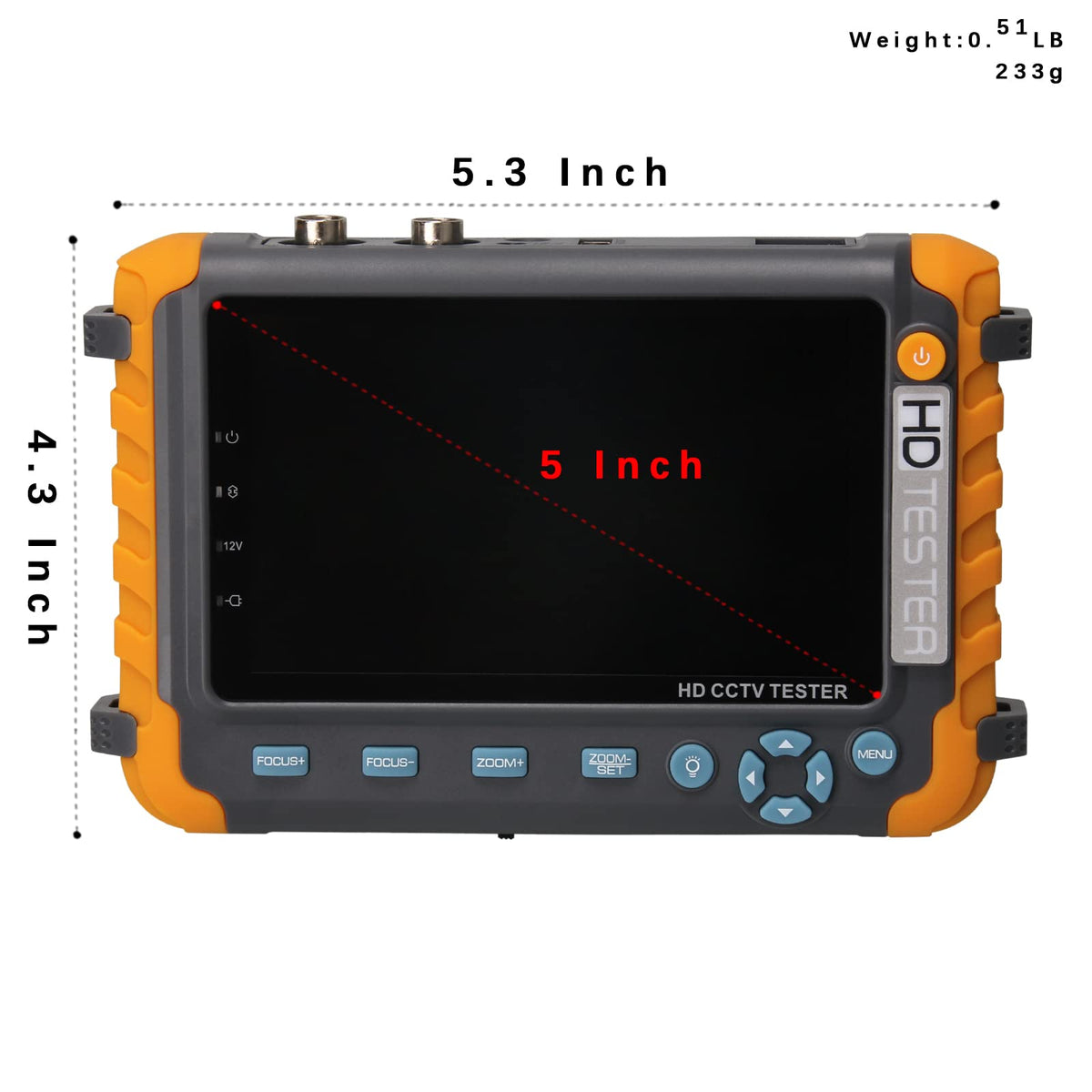 5“CCTV Tester Analog Camera Moniton,HDMI&VGA Input,Camera Debugging Helper