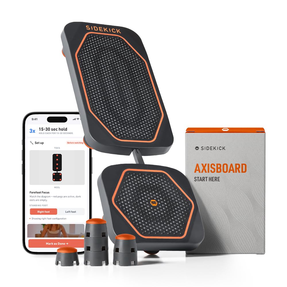 SIDEKICK | AxisBoard Balance Board for Foot & Ankle Rehab | PT Training System with Exercise Programs for Plantar Fasciitis, Achilles Pain & Ankle Sprains | Sidekick App + Guide Included