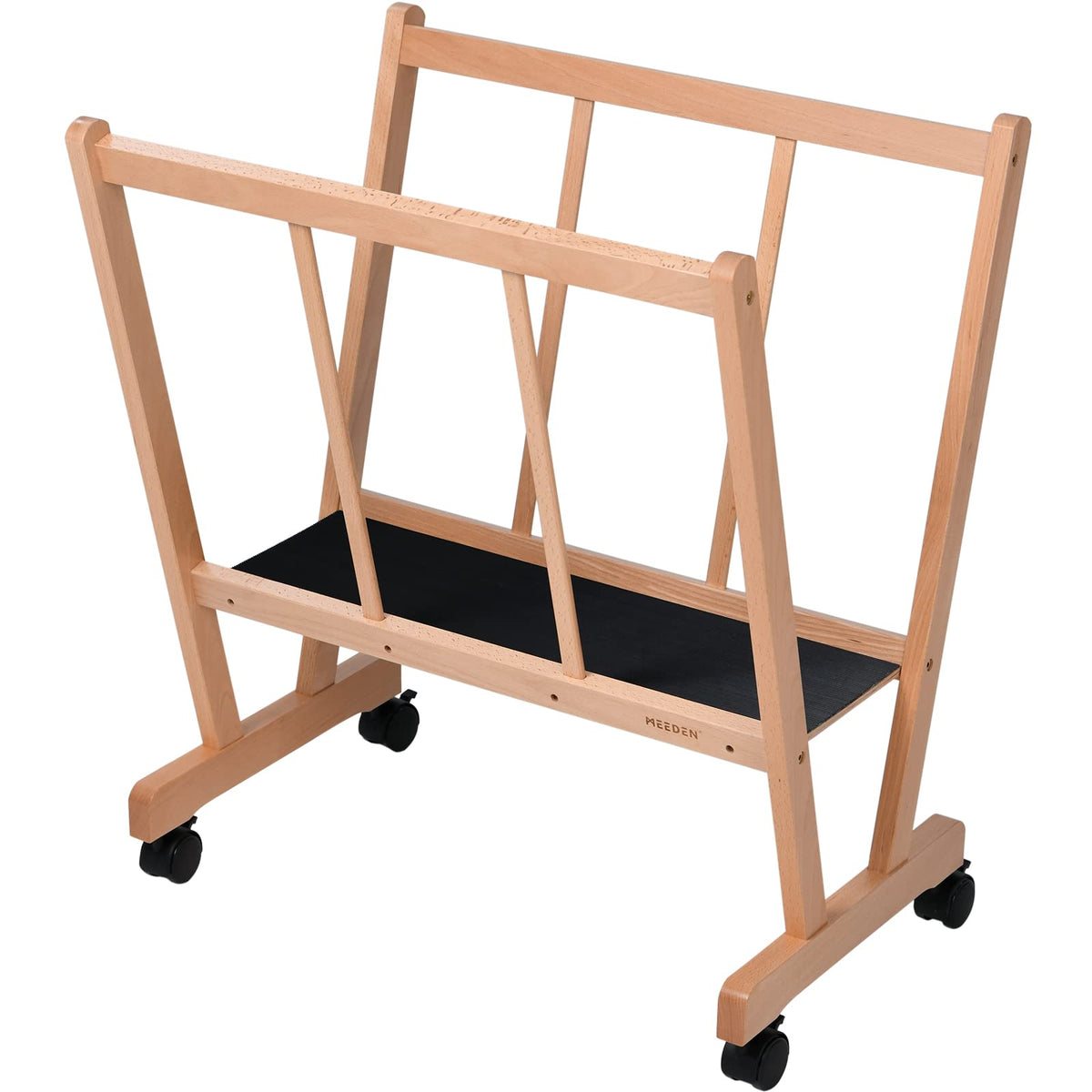 MEEDEN Art Display Print Rack: Artist Storage Rack with Castors for Canvas Premium Wood Drying Rack, Storage for Canvas, Prints, Panels, Posters, Holds Artworks Up to 47", Natural