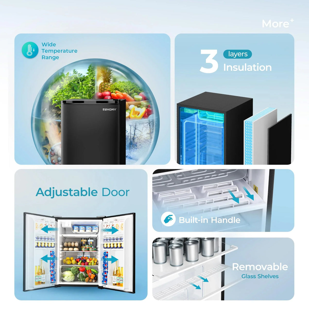 2026 EUHOMY 2025 mini-fridge with compact freezer. Single door