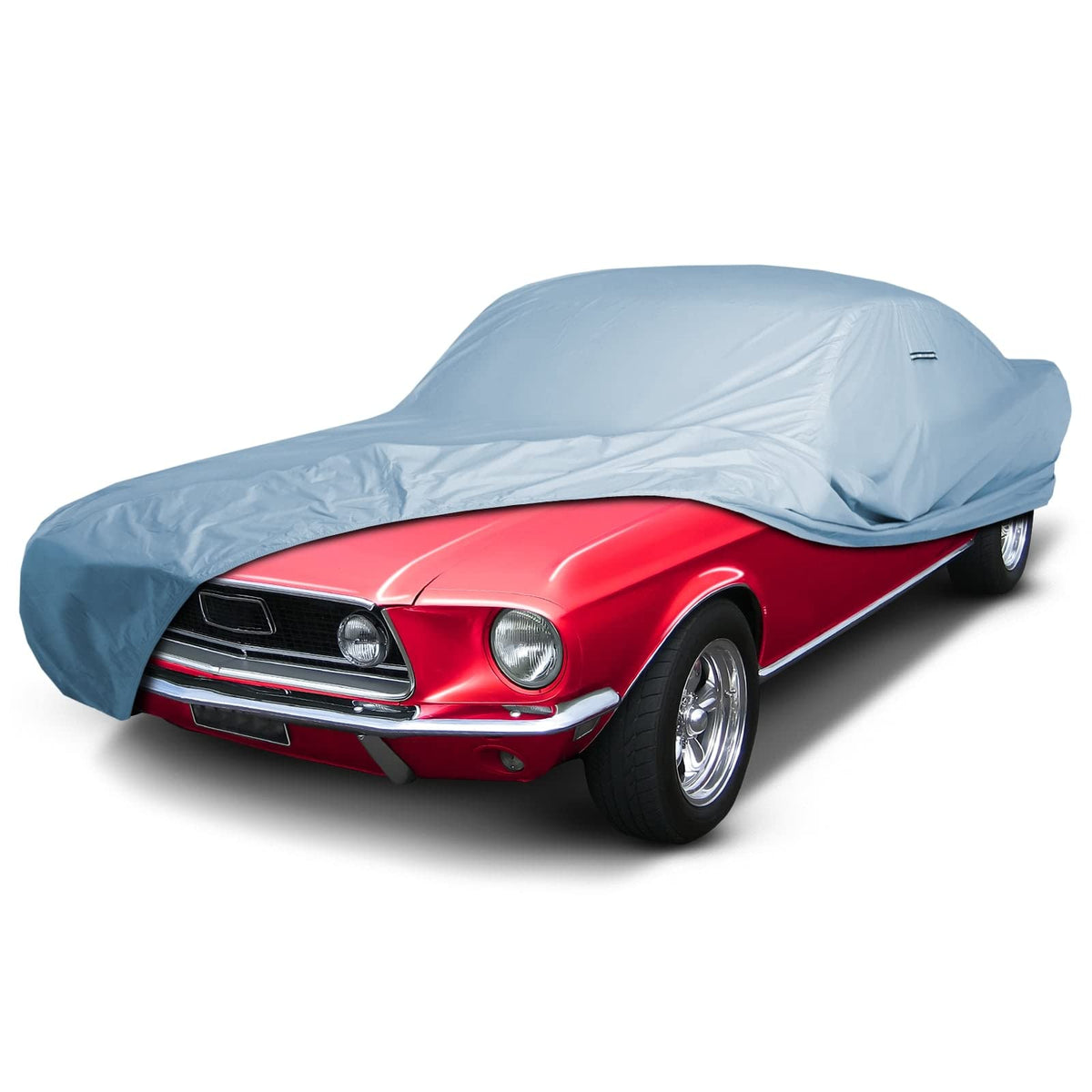 iCarCover Custom Fit [1964-1968 Ford Mustang] Premium Car Cover Waterproof All Weather Automobiles Hail UV Sun Rain Snow Dust Protection Full Exterior Covers for Outdoor Indoor (Sky Gray)