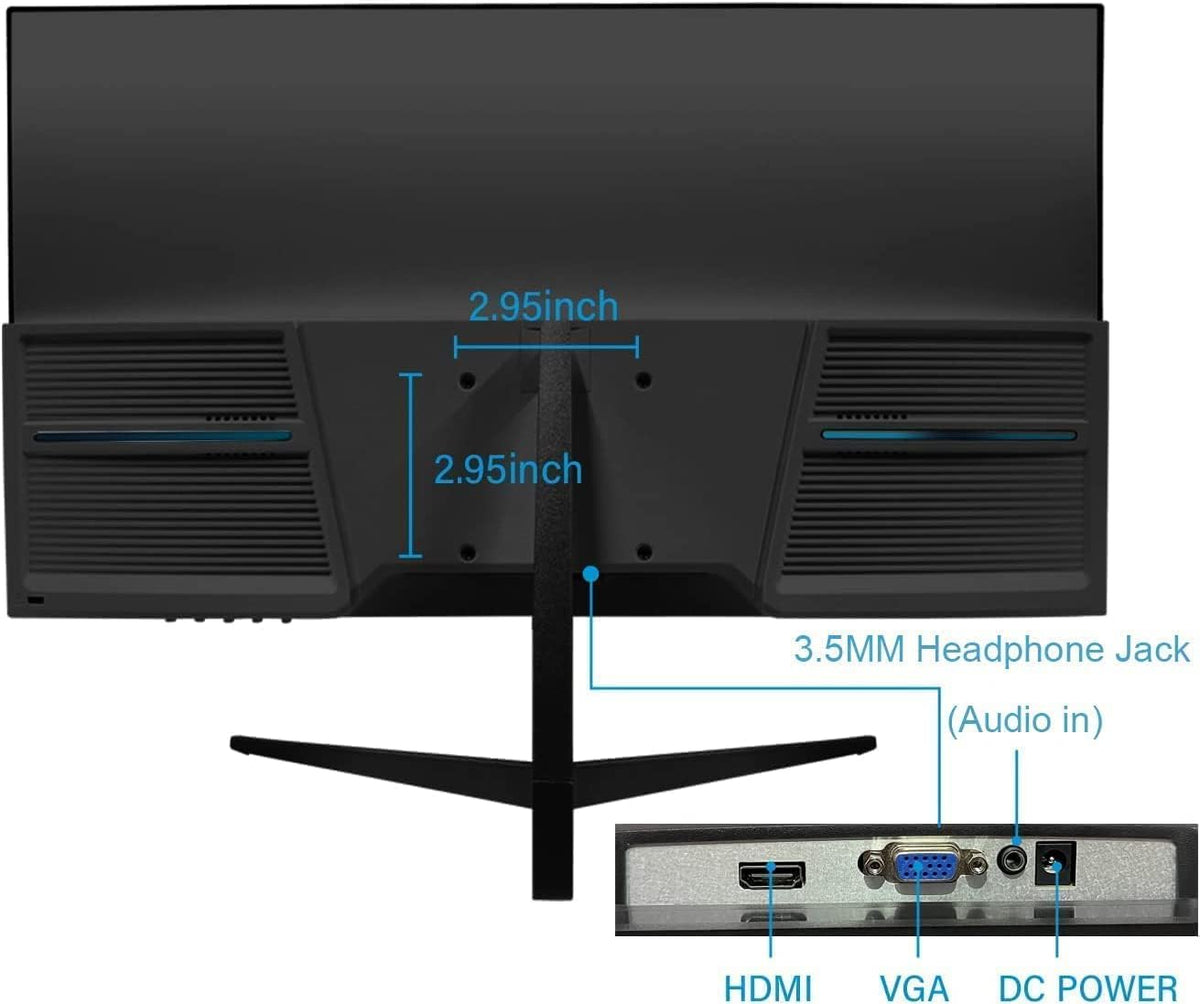 Real HD Security Camera Monitor Screen, 22 Inch 1080P Thin LED PC Monitor with HDMI VGA Built in Speaker Compatible with CCTV Security DVR NVR, Not Support Bluetooth and WiFi
