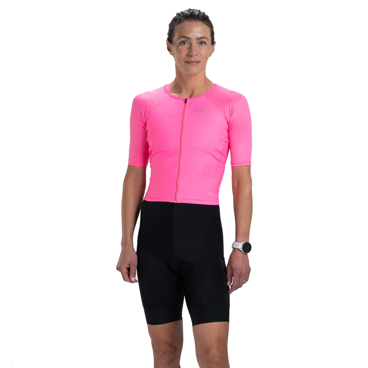 Zoot Women's Core Tri Aero Full-Zip Racesuit Short Sleeve Moisture-Wicking Triathlon Suit; Plush Chamois & Race Day Storage