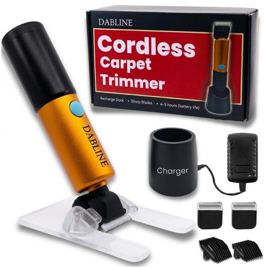 DABLINE Cordless Carpet Trimmer Shearing Guide, Lightweight Carpet Shaver, 2 Blades, 400W High Power, For Tufting Rugs