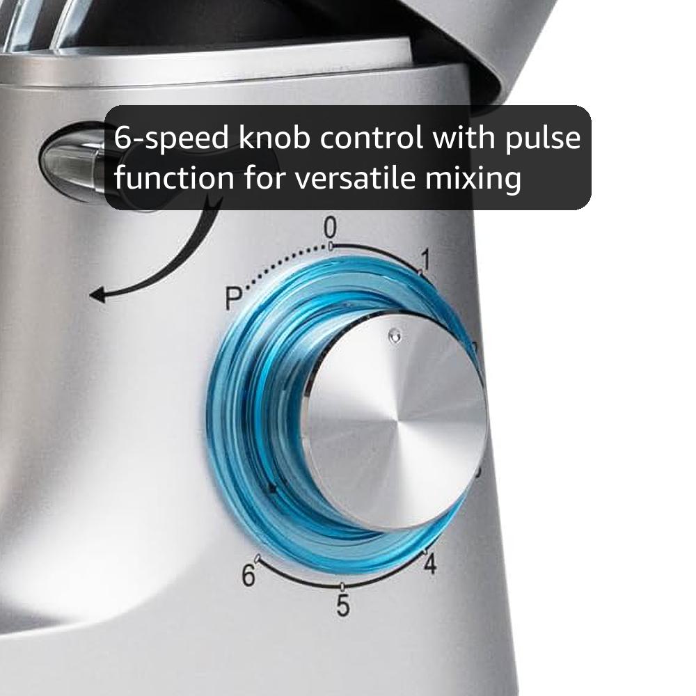 Aucma Stand Mixer,6.5-QT 660W 6-Speed Tilt-Head Food Mixer, Kitchen Electric Mixer with Dough Hook, Wire Whip & Beater (Silver, 6.5QT)