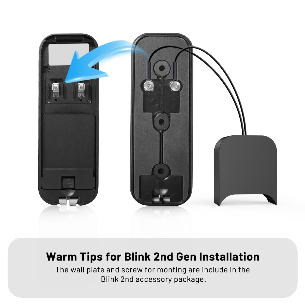 Wireless Doorbell Chime Receiver Extender for Blink Video Doorbell - Compatible with Blink Video Doorbell -Upgraded Loud & Clear (1 Video Doorbell Extender 2 Receiver）