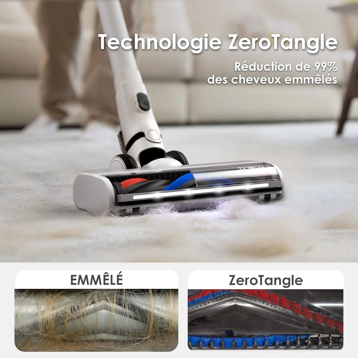 2026 Tineco Pure One S15 Essentials Smart Cordless Stick Vacuum with Anti-Tangle Brush and LED Light