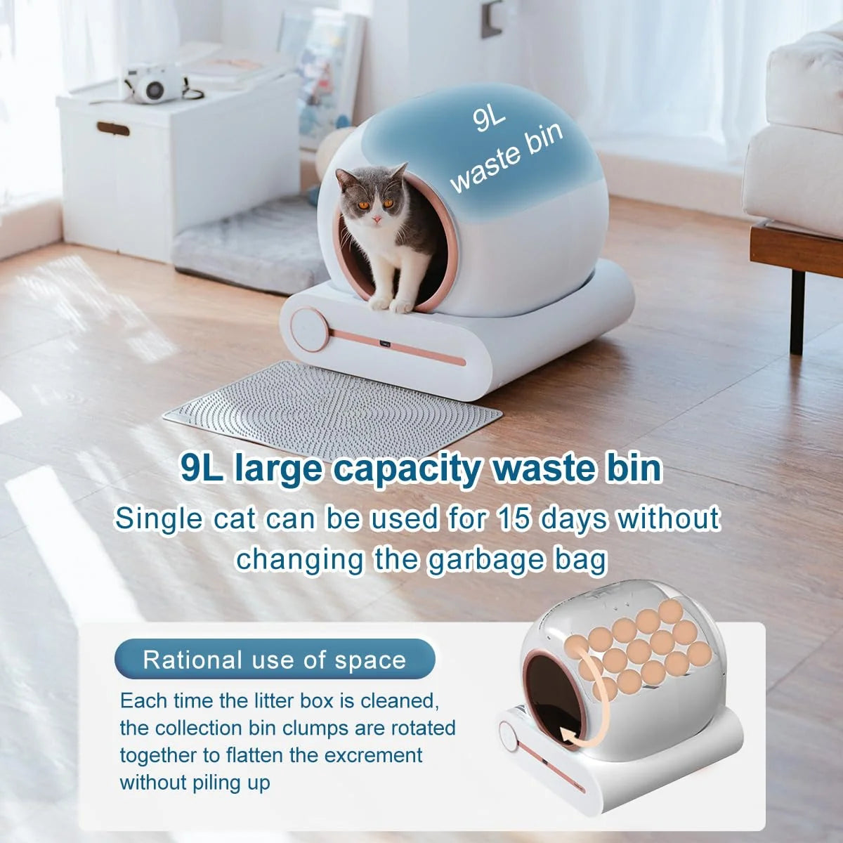2026 Megonia 65L Automatic Self-Cleaning Cat Litter Box with Wi-Fi App Control