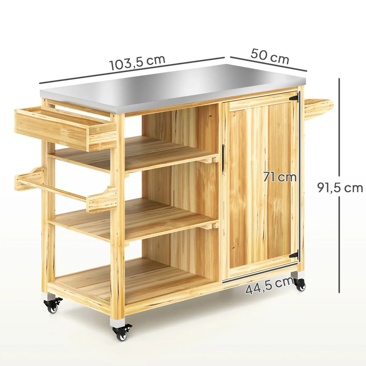 2026 Outsunny barbecue outdoor kitchen island with rolls of solid wood