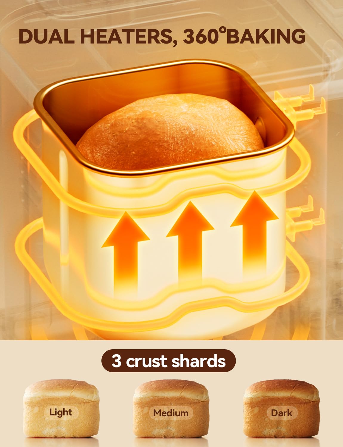 Neretva 20-in-1 2LB Bread Maker Metal Bread Machine with Dual Heater-Silver Automatic Bread Maker Machine with Nonstick Ceramic Pan, Low Noise, Stainless Steel Breadmaker, 15H Timer & 1H Keep Warm Set
