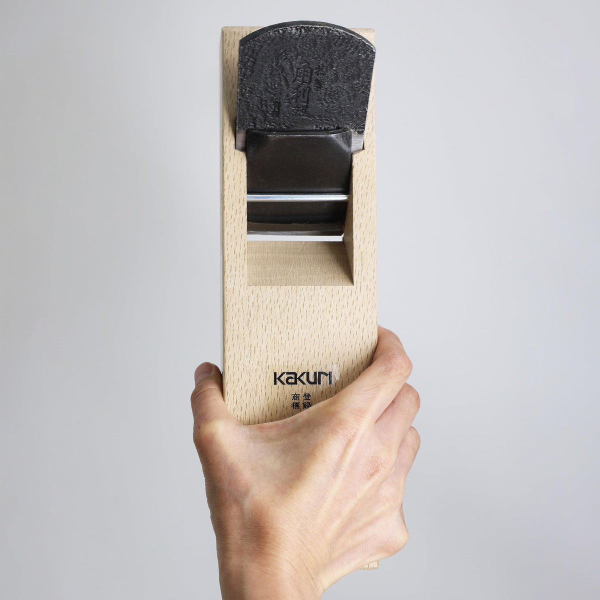 KAKURI Professional Japanese Hand Plane 58mm, Blue Paper Steel No.2 Blade KANNA Large Block Plane Wood Planer Hand Tool for Smoothing – White Oak Body, Made in Japan